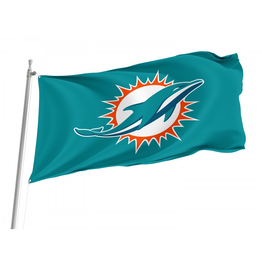 Miami Dolphins Flag, Unique Design Print, Flags for Indoor & Outdoor Use