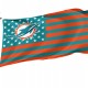 Miami Dolphins USA American Nation Stripes Flag for Indoor & Outdoor Use - Imagine 1