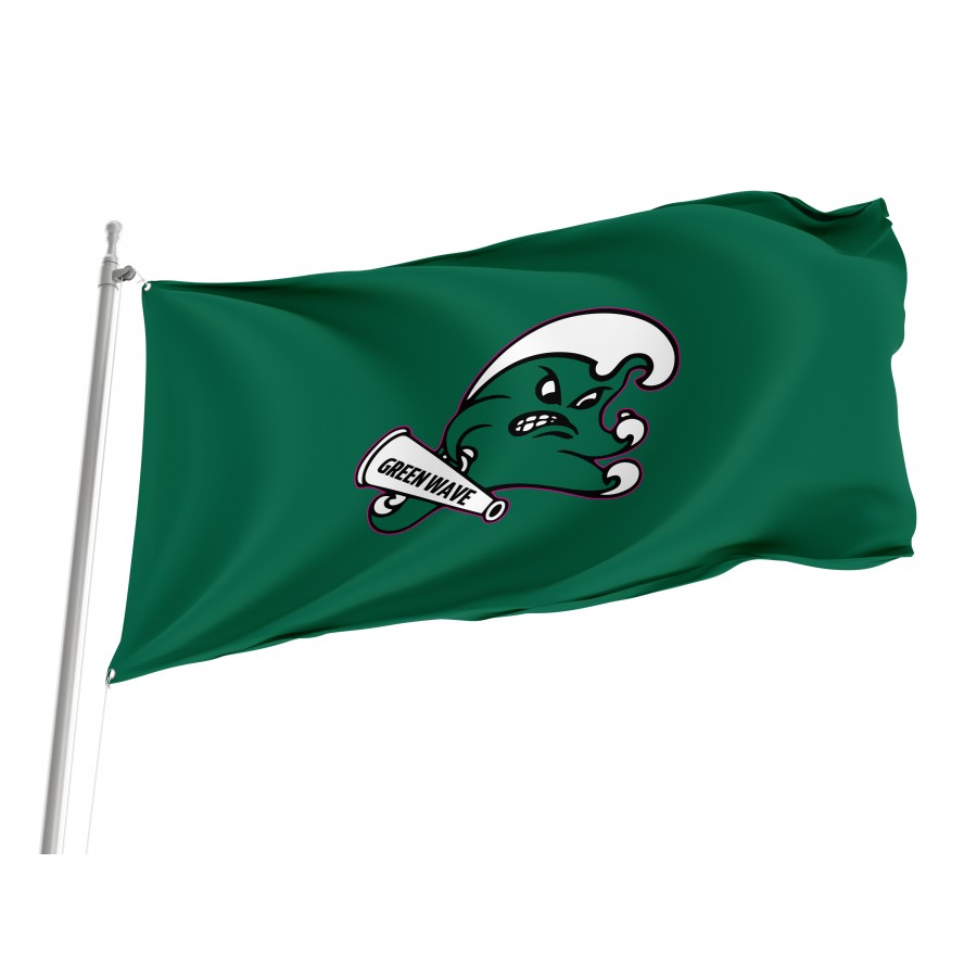 Flag of Tulane Green Wave, Unique Design Print, Flags for Indoor & Outdoor Use