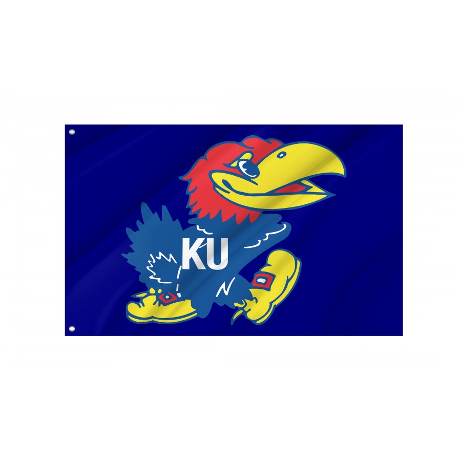 Flag of Kansas Jayhawks, Unique Design Print, Flags for Indoor & Outdoor Use