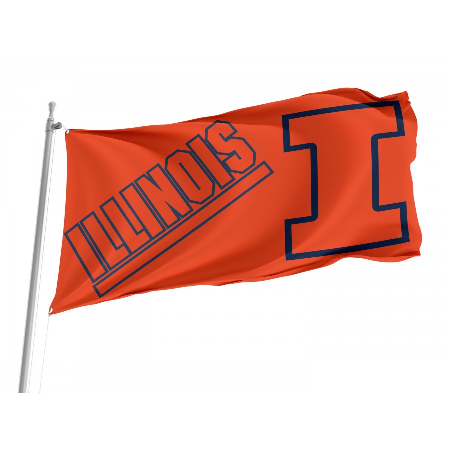Flag of Illinois Fighting Illini, Unique Design Print, Flags for Indoor & Outdoor Use