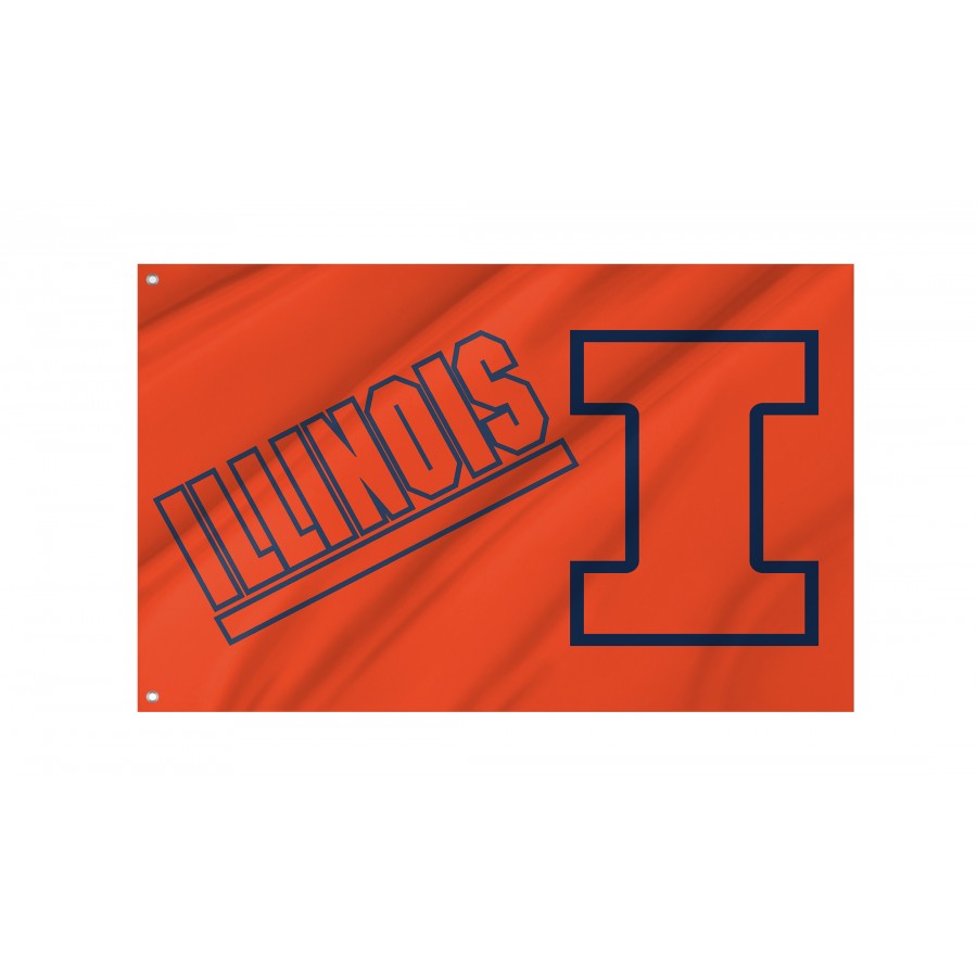 Flag of Illinois Fighting Illini, Unique Design Print, Flags for Indoor & Outdoor Use