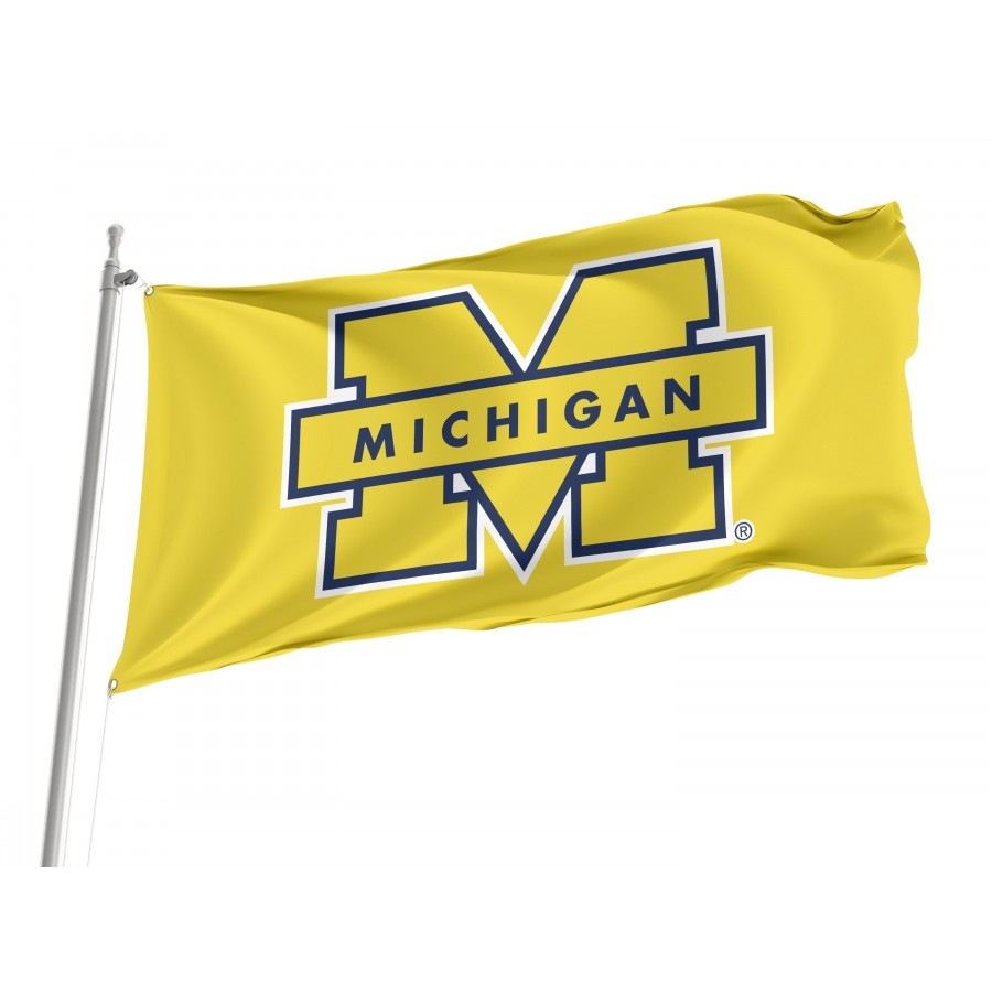 Flag of Michigan Wolverines, Unique Design Print, Flags for Indoor & Outdoor Use