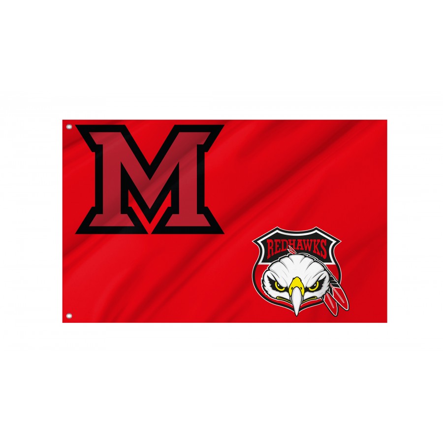 Flag of Miami (OH) RedHawks, Unique Design Print, Flags for Indoor & Outdoor Use