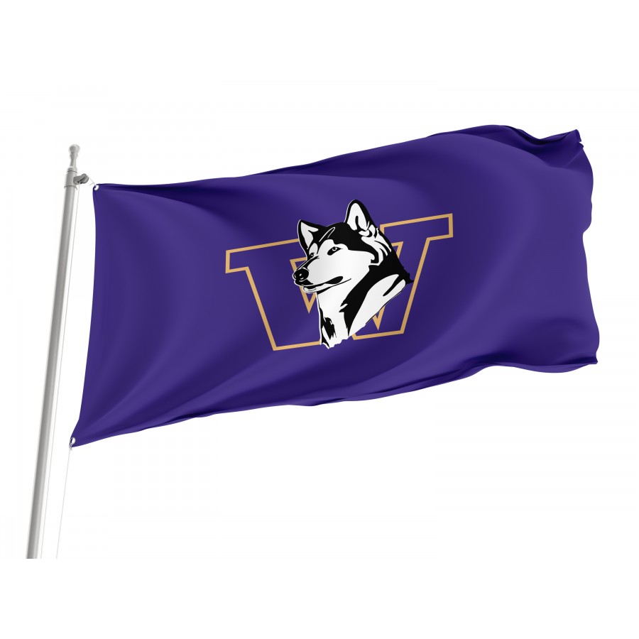 Flag of Washington Huskies, Unique Design Print, Flags for Indoor & Outdoor Use