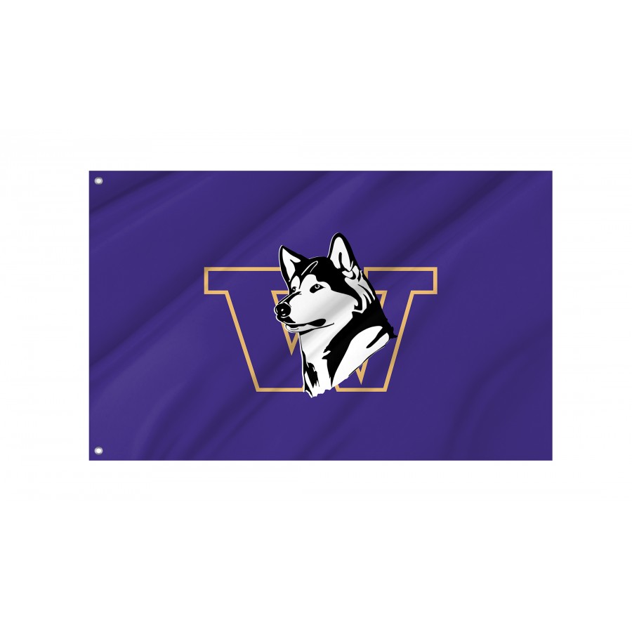 Flag of Washington Huskies, Unique Design Print, Flags for Indoor & Outdoor Use