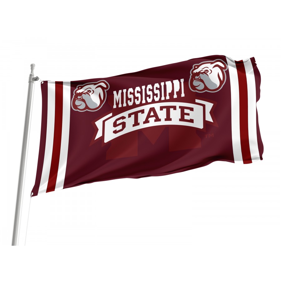 Flag of Mississippi State Bulldogs, Unique Design Print, Flags for Indoor & Outdoor Use