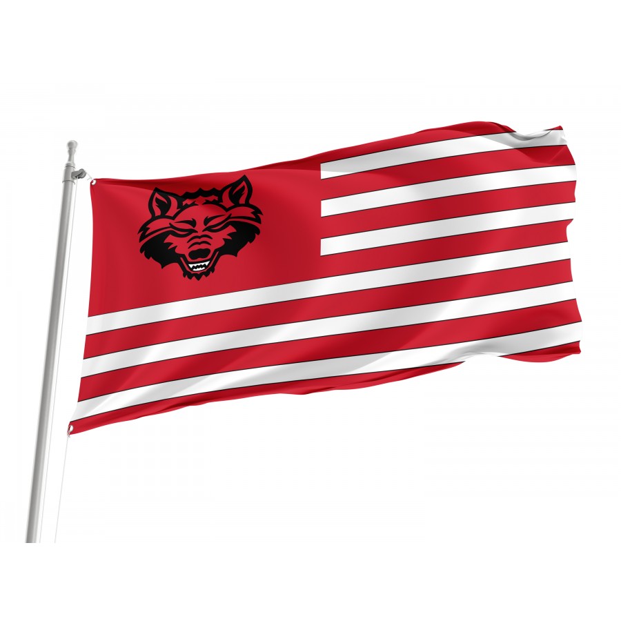 Flag of Arkansas State Red Wolves, Unique Design Print, Flags for Indoor & Outdoor Use
