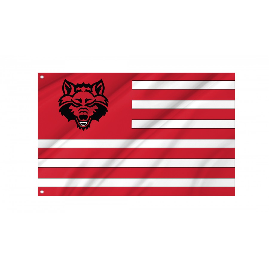 Flag of Arkansas State Red Wolves, Unique Design Print, Flags for Indoor & Outdoor Use