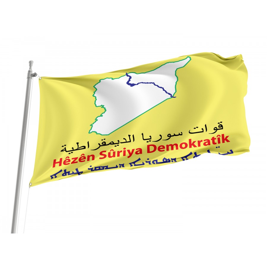 Flag of Used by Syrian Democratic Forces Hêzên Sûriya Demokratîk, Patriotic Flags