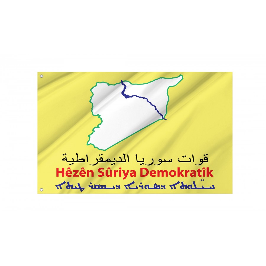 Flag of Used by Syrian Democratic Forces Hêzên Sûriya Demokratîk, Patriotic Flags