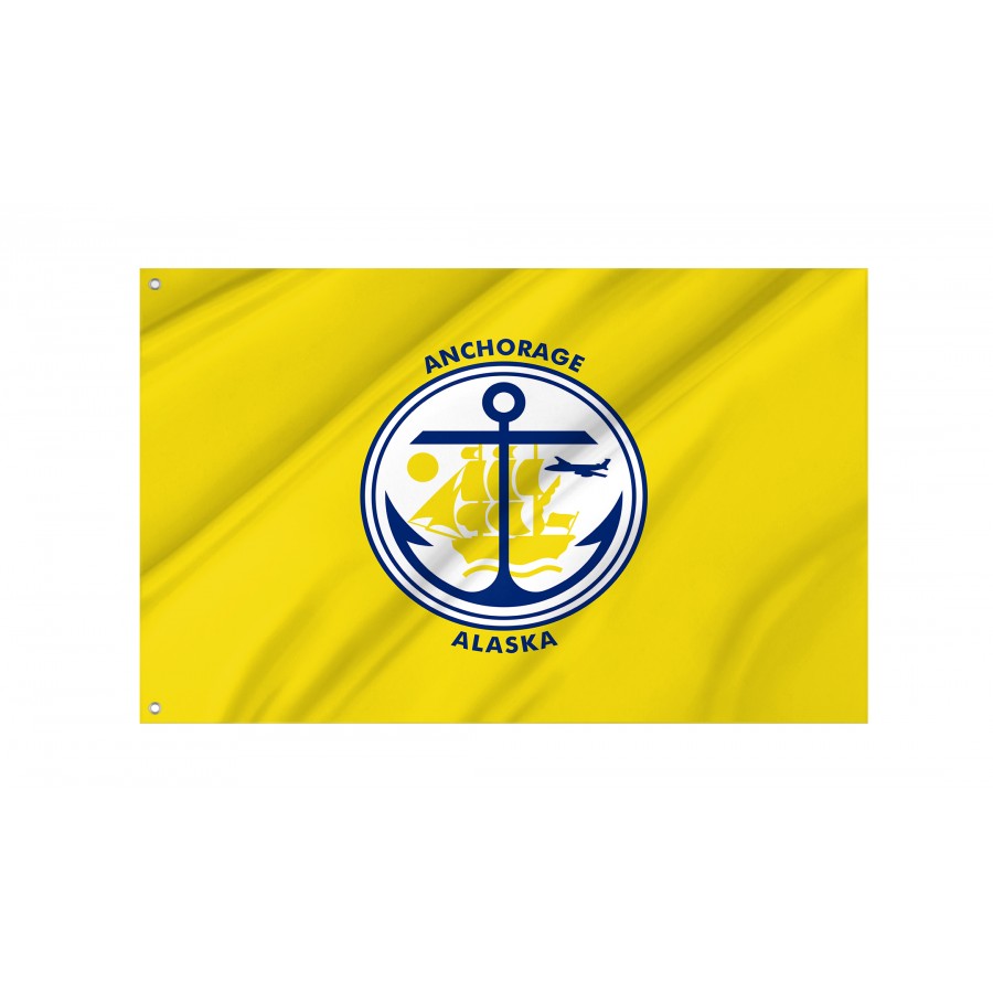Flag of Anchorage, Alaska, Patriotic Flags, Unique Design Print, Flags for Indoor & Outdoor Use