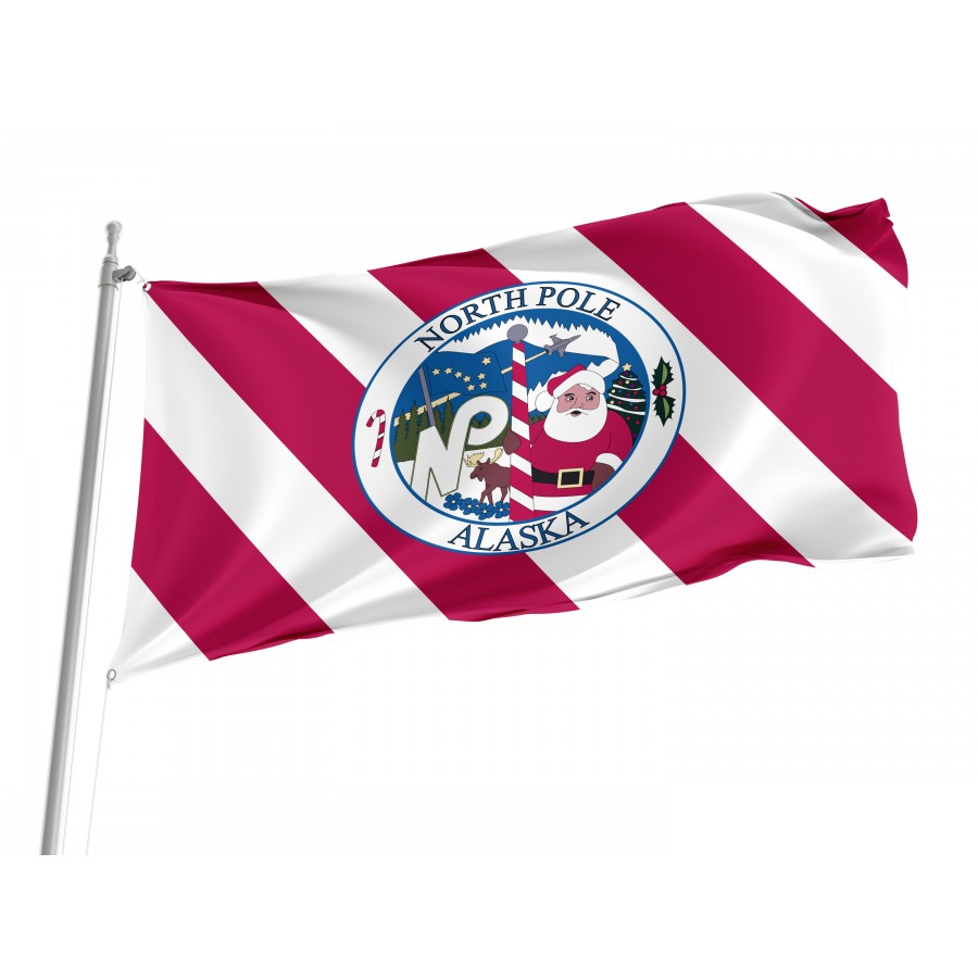Flag of North Pole Alaska, Patriotic Flags, Unique Design Print, Flags for Indoor & Outdoor Use