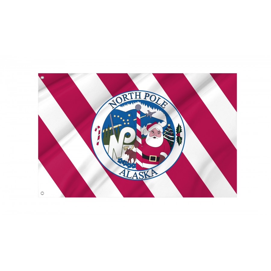 Flag of North Pole Alaska, Patriotic Flags, Unique Design Print, Flags for Indoor & Outdoor Use