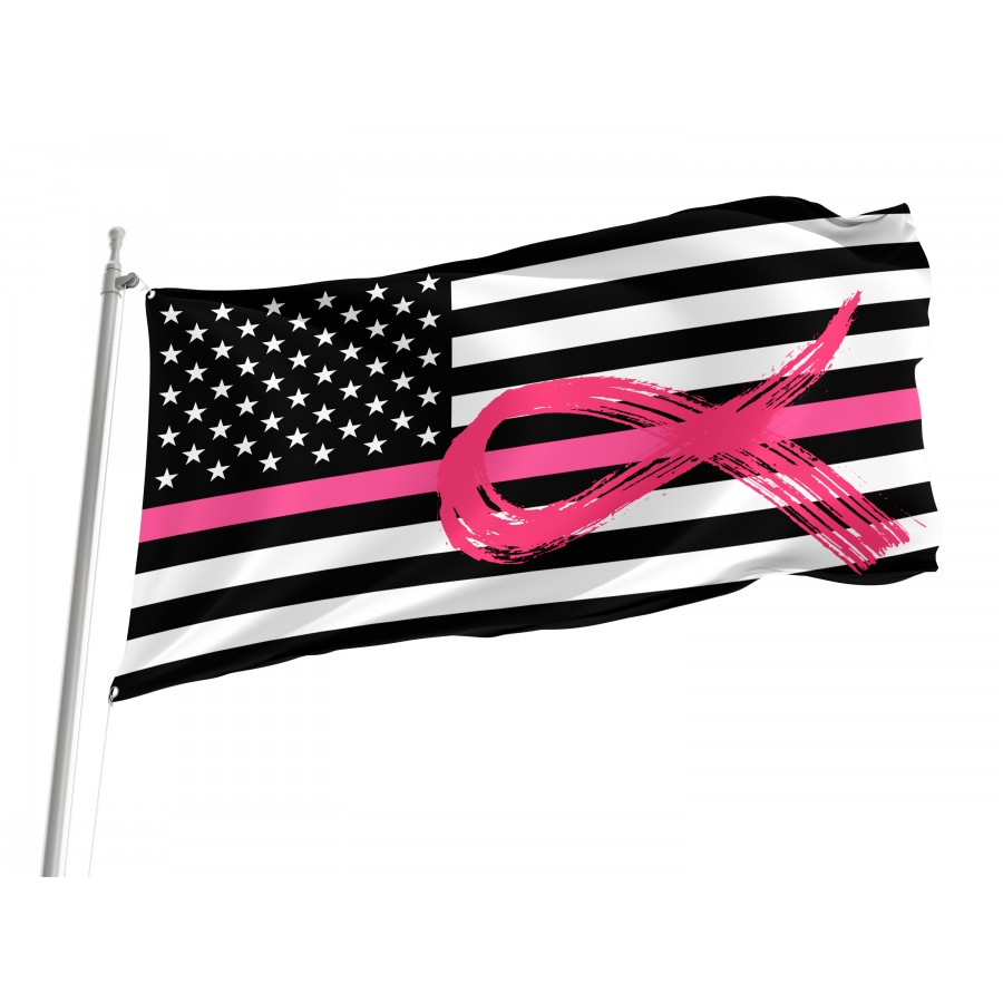 Breast Cancer Awareness Ribbon Flag, Patriotic Flags, Unique Design Print, Flags For Indoor & Outdoor Use - High Quality United States for Indoor and Outdoor Use