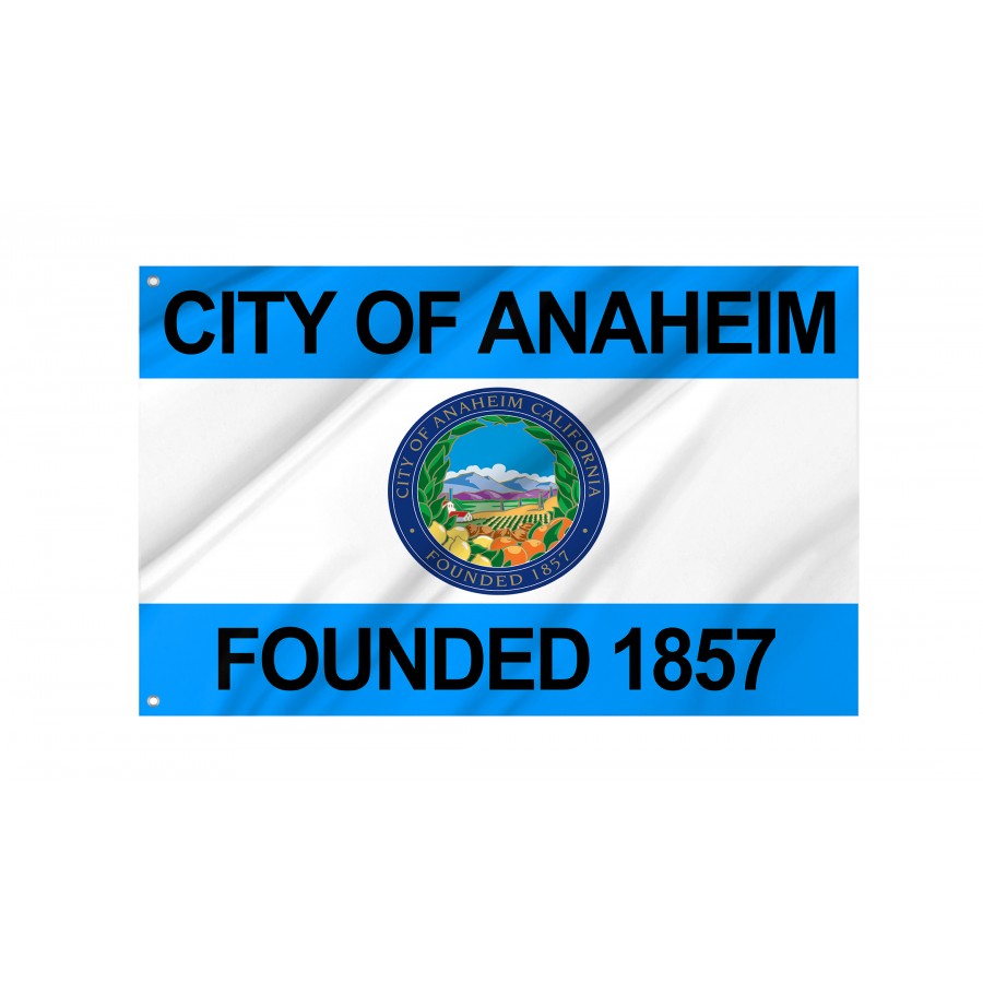 Flag of City Anaheim, California, Patriotic Flags, Unique Design Print, Flags for Indoor & Outdoor Use
