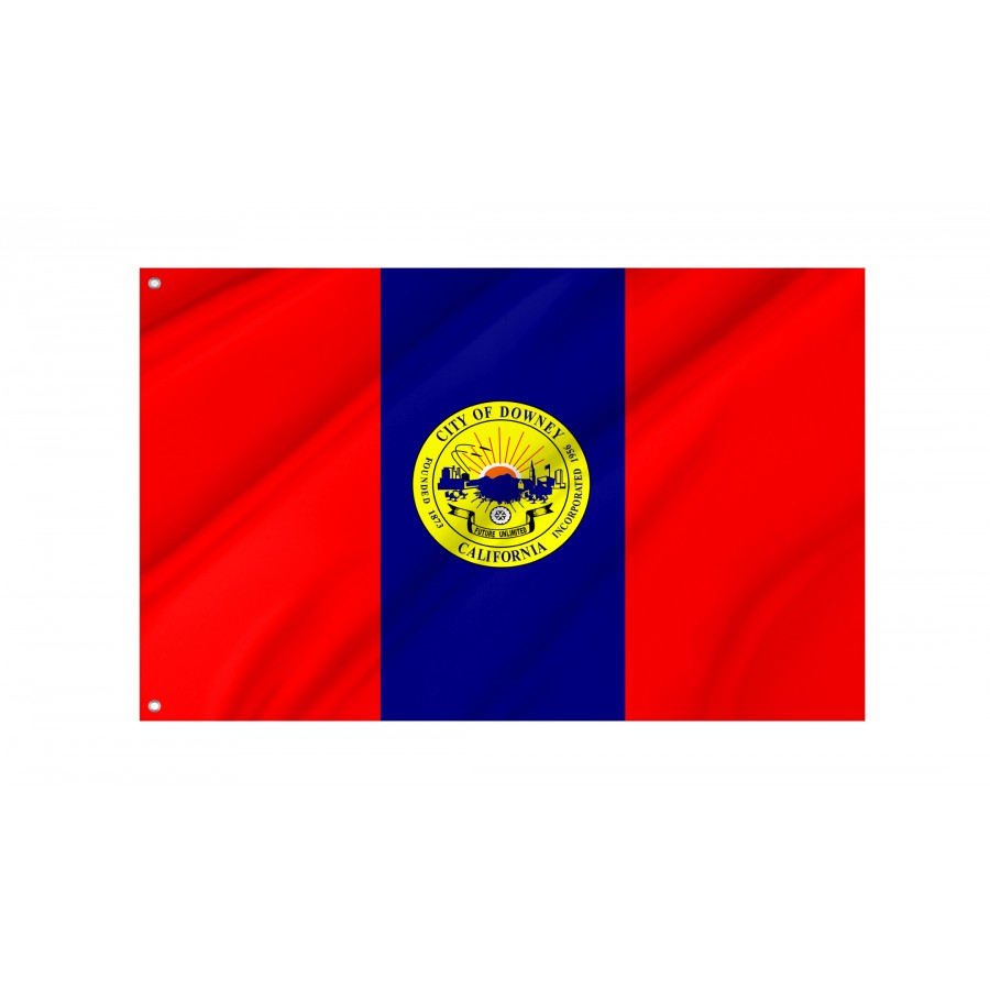 Flag of Downey, California, Patriotic Flags, Unique Design Print, Flags for Indoor & Outdoor Use