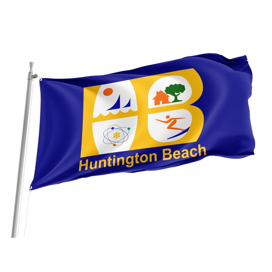 Flag of Huntington Beach, Patriotic Flags, Unique Design Print, Flags for Indoor & Outdoor Use