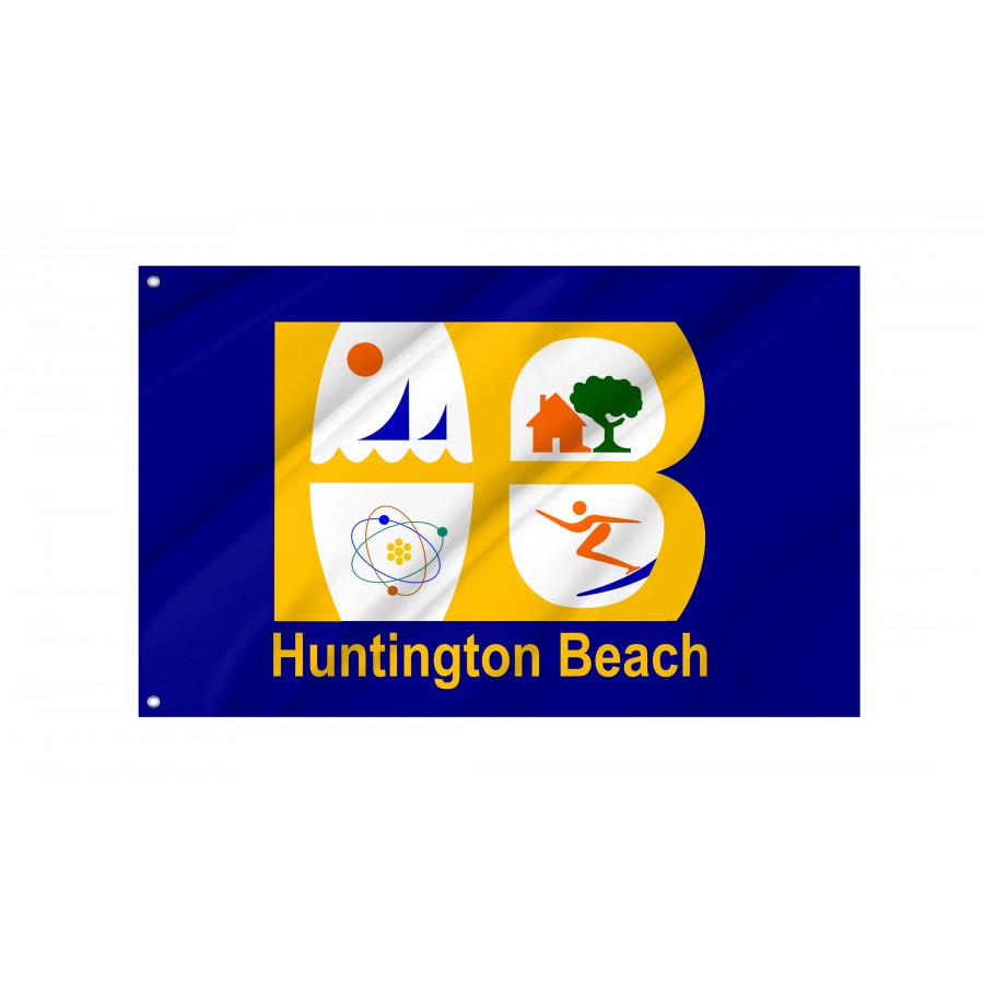 Flag of Huntington Beach, Patriotic Flags, Unique Design Print, Flags for Indoor & Outdoor Use