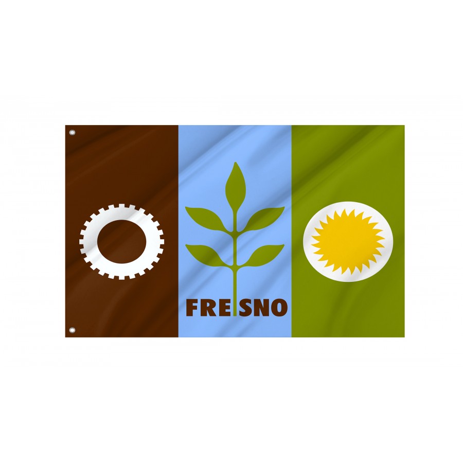 Flag of Fresno, California, Patriotic Flags, Unique Design Print, Flags for Indoor & Outdoor Use