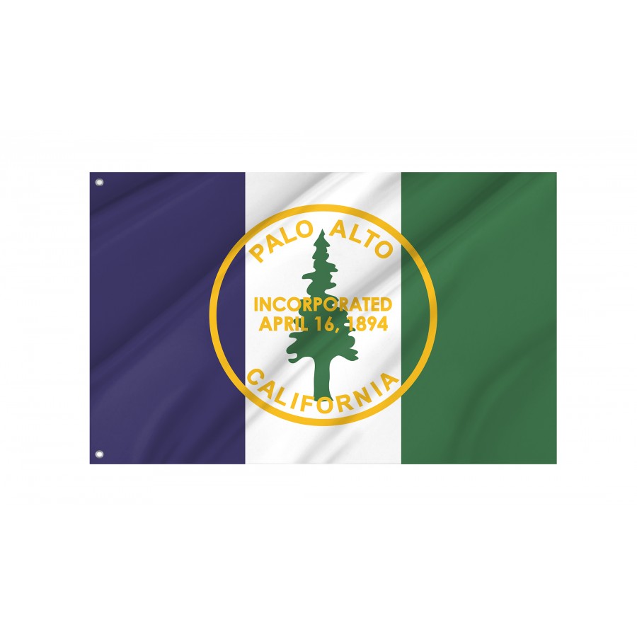 Flag of Palo Alto, California, Patriotic Flags, Unique Design Print, Flags for Indoor & Outdoor Use