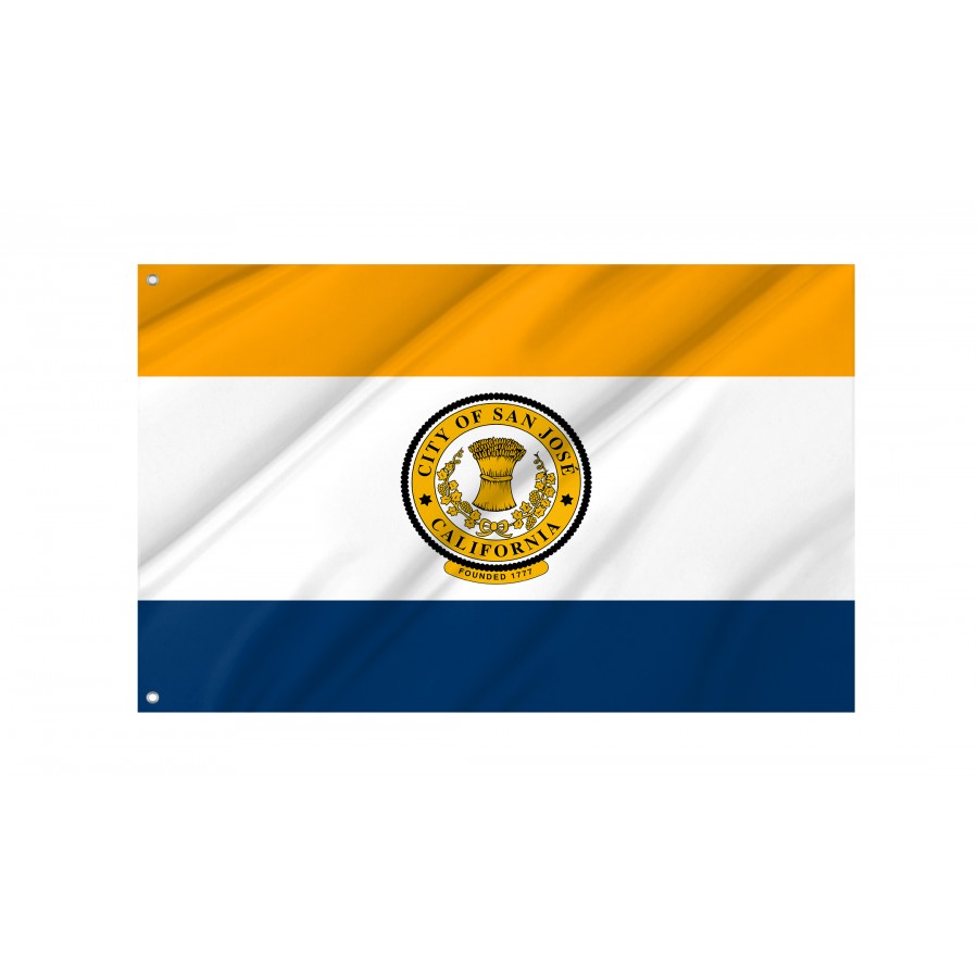 Flag of San José, California, Patriotic Flags, Unique Design Print, Flags for Indoor & Outdoor Use