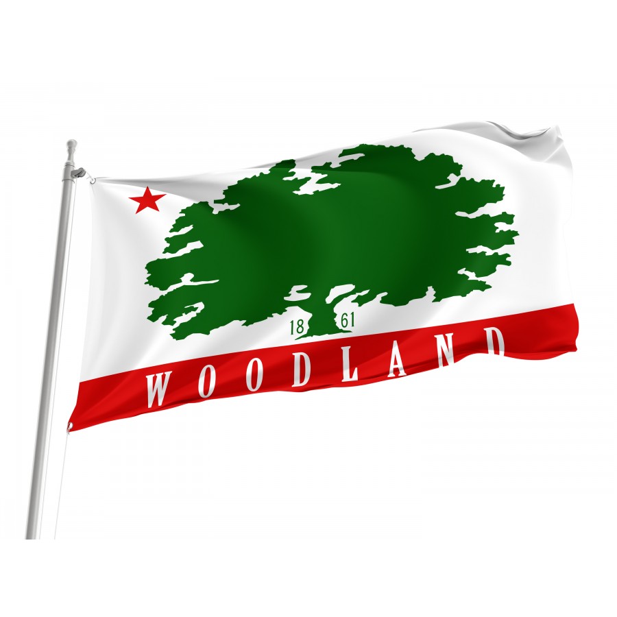 Flag of Woodland, California, Patriotic Flags, Unique Design Print, Flags for Indoor & Outdoor Use