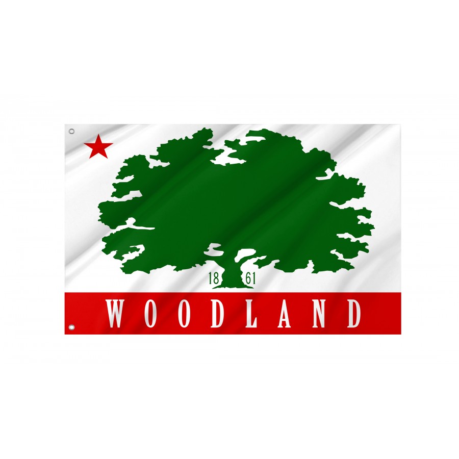 Flag of Woodland, California, Patriotic Flags, Unique Design Print, Flags for Indoor & Outdoor Use