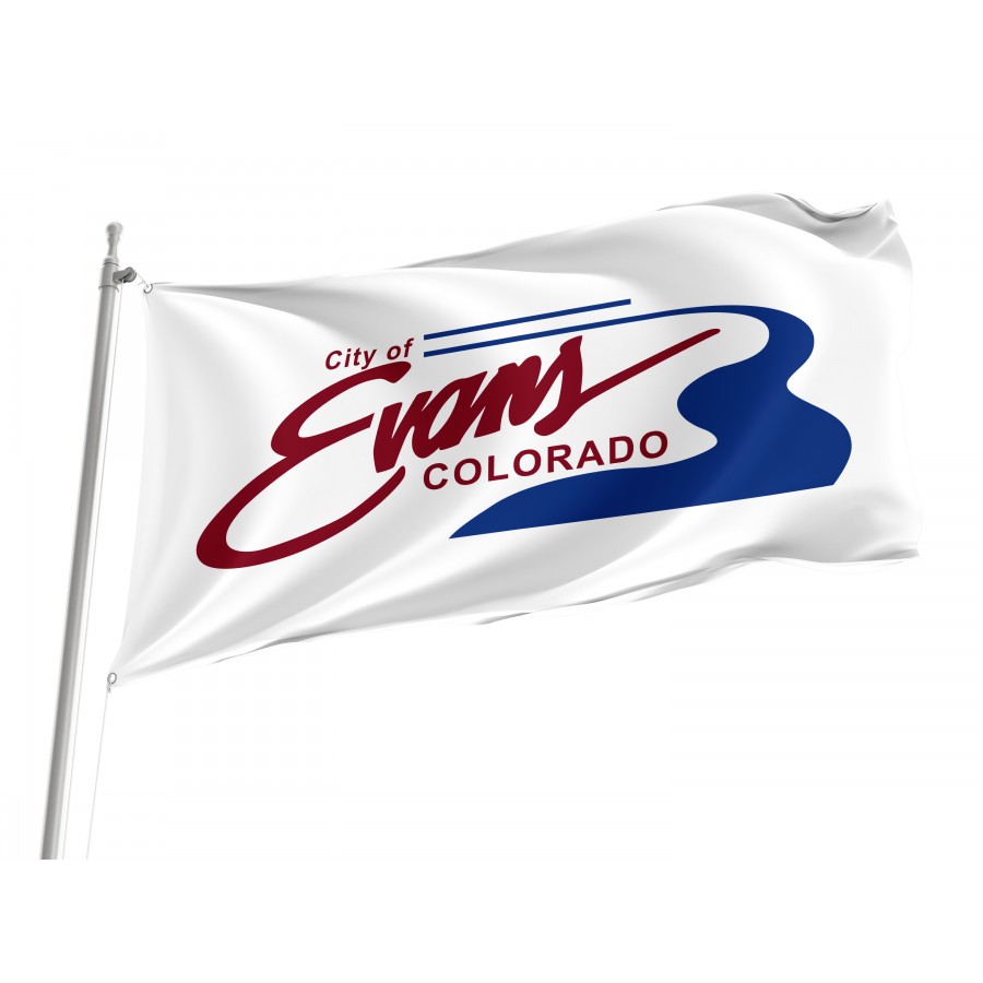 Flag of Evans, Colorado, Patriotic Flags, Unique Design Print, Flags for Indoor & Outdoor Use