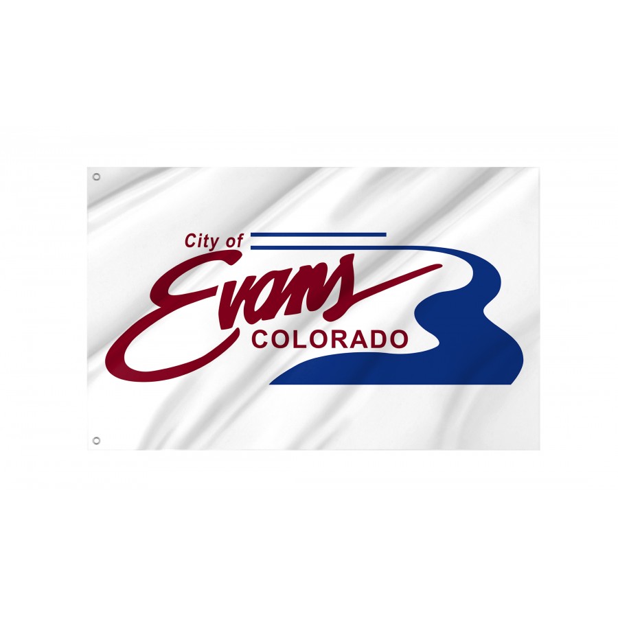 Flag of Evans, Colorado, Patriotic Flags, Unique Design Print, Flags for Indoor & Outdoor Use