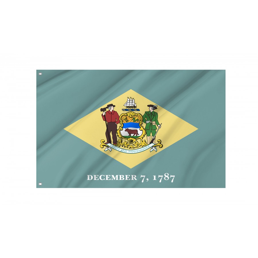 Flag of Delaware State, Patriotic Flags, Unique Design Print, Flags for Indoor & Outdoor Use