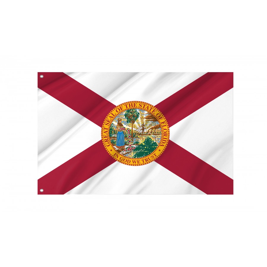 Flag of Florida State, Patriotic Flags, Unique Design Print, Flags for Indoor & Outdoor Use