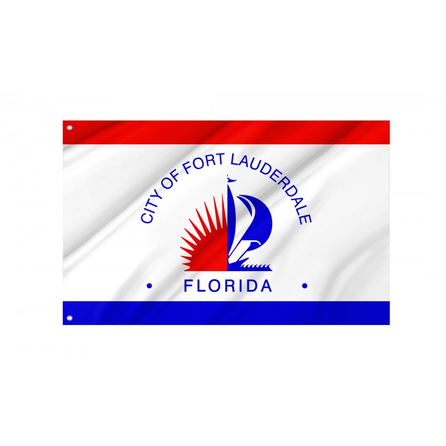 Flag of Fort Lauderdale, Florida, Patriotic Flags, Unique Design Print, Flags for Indoor & Outdoor Use
