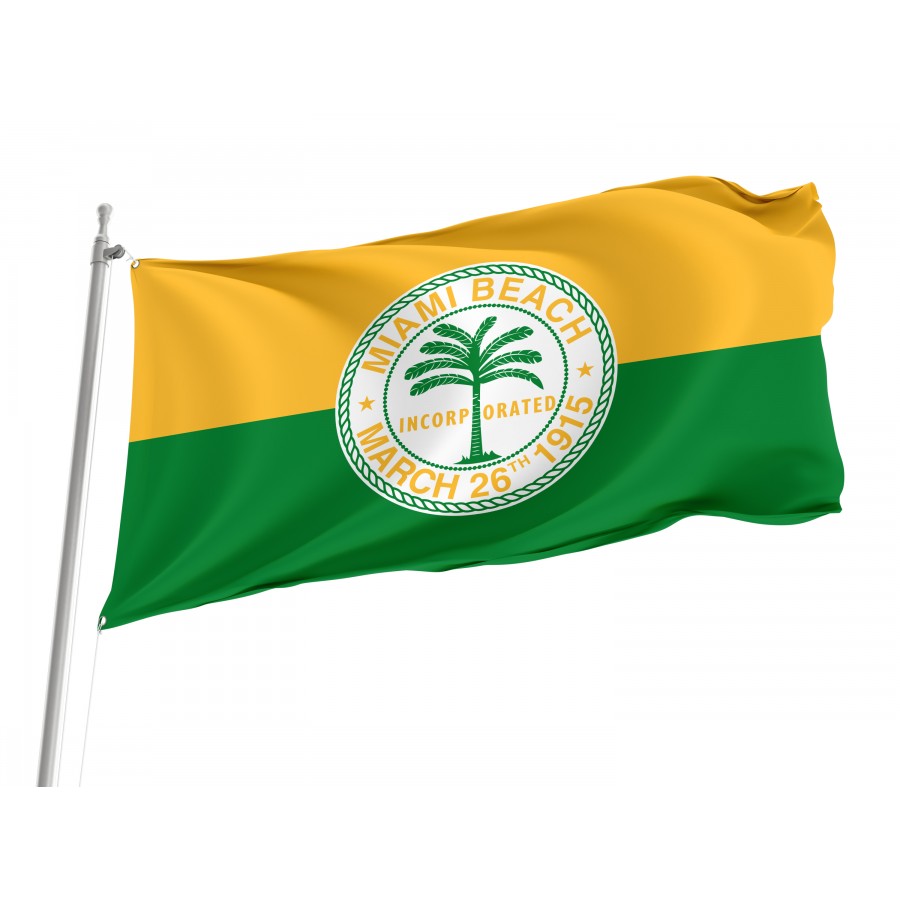 Flag of Miami Beach, Florida, Patriotic Flags, Unique Design Print, Flags for Indoor & Outdoor Use