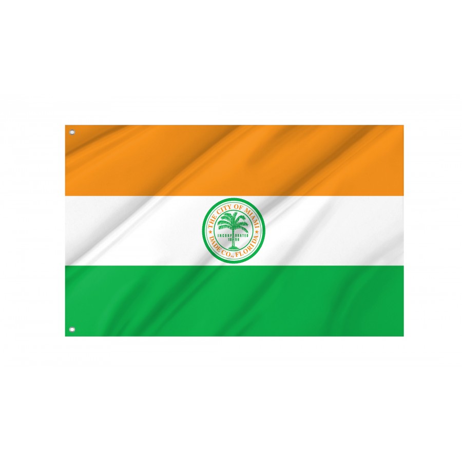 Flag of Miami, Florida, Patriotic Flags, Unique Design Print, Flags for Indoor & Outdoor Use