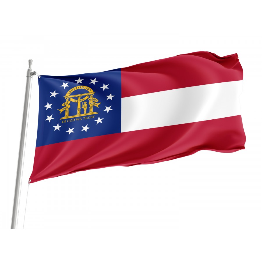 Flag of Georgia State, Patriotic Flags, Unique Design Print, Flags for Indoor & Outdoor Use