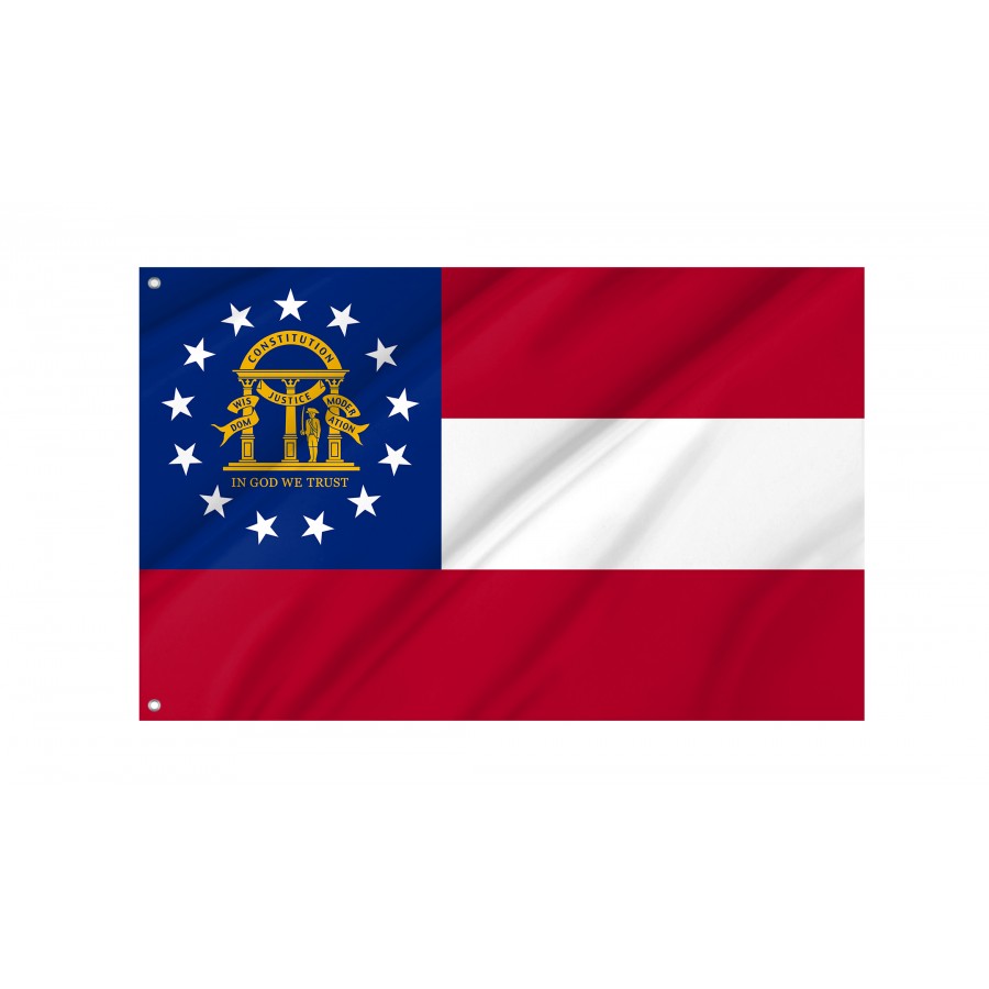 Flag of Georgia State, Patriotic Flags, Unique Design Print, Flags for Indoor & Outdoor Use