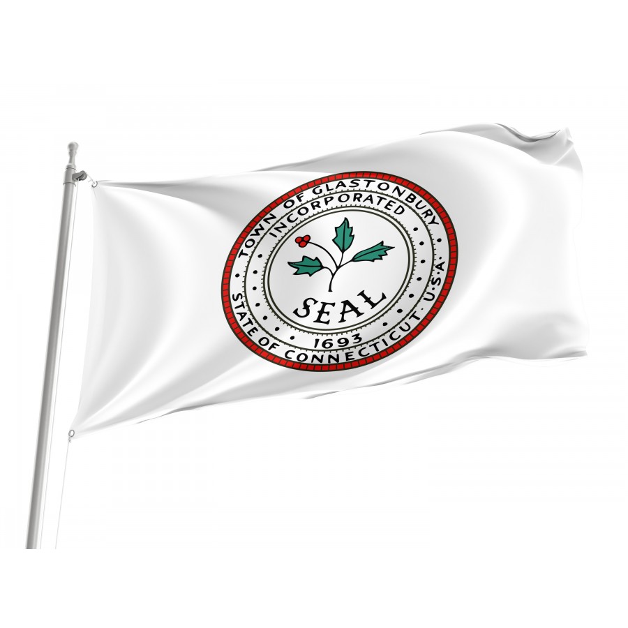 Flag of Glastonbury, Connecticut, Patriotic Flags, Unique Design Print, Flags for Indoor & Outdoor Use