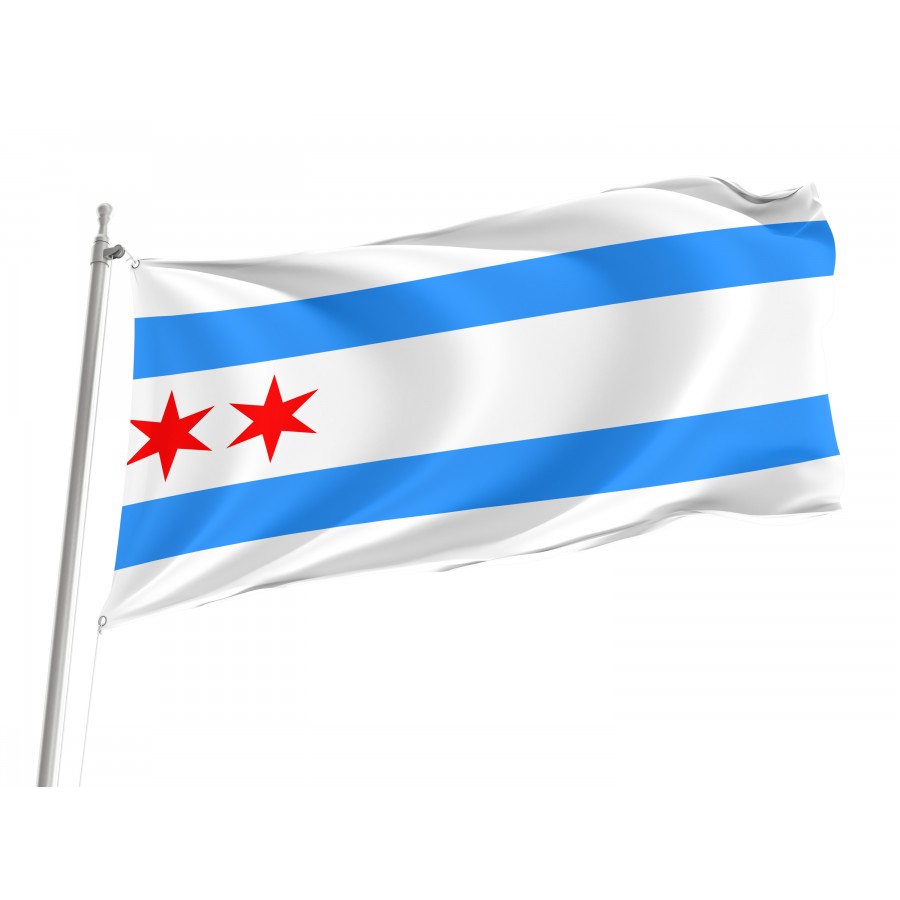 Flag Of Chicago, Illinois 1917, Patriotic Flags, Unique Design Print, Flags For Indoor & Outdoor Use - High Quality Illinois for Indoor and Outdoor Use