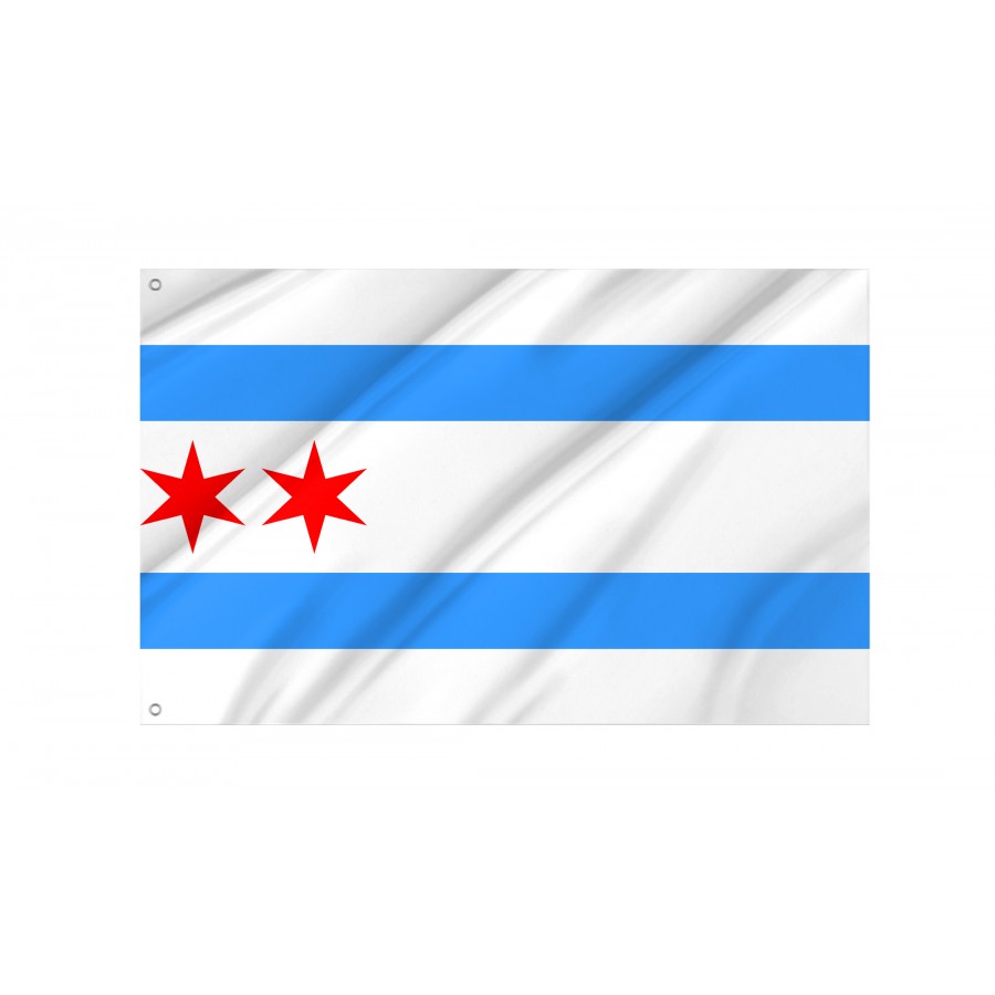 Flag Of Chicago, Illinois 1917, Patriotic Flags, Unique Design Print, Flags For Indoor & Outdoor Use - High Quality Illinois for Indoor and Outdoor Use