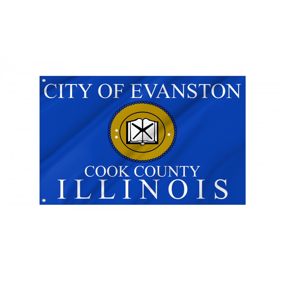Flag of Evanston, Illinois, Patriotic Flags, Unique Design Print, Flags for Indoor & Outdoor Use