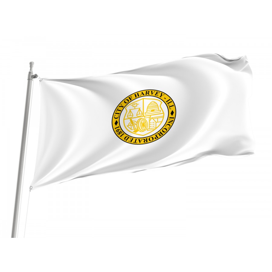 Flag of Harvey, Illinois, Patriotic Flags, Unique Design Print, Flags for Indoor & Outdoor Use