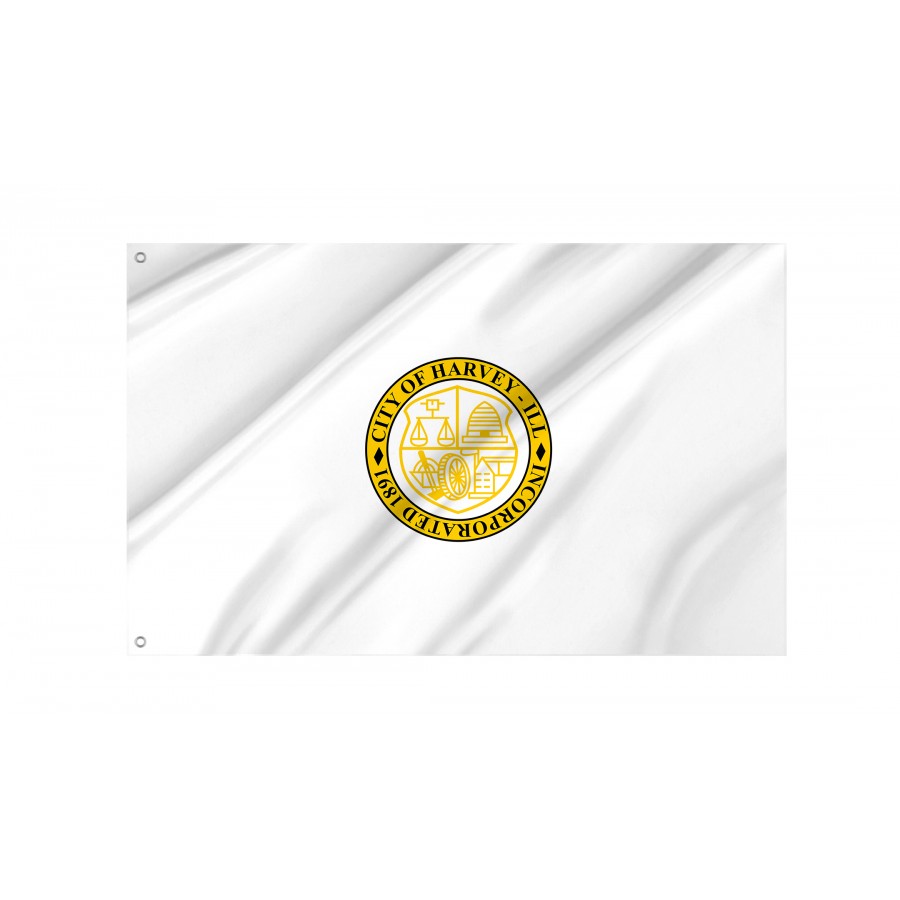 Flag of Harvey, Illinois, Patriotic Flags, Unique Design Print, Flags for Indoor & Outdoor Use