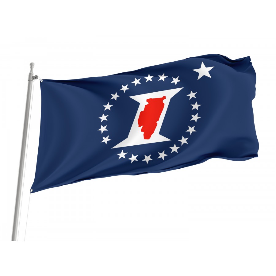 Flag of Illinois Sesquicentennial, Patriotic Flags, Unique Design Print, Flags for Indoor & Outdoor Use