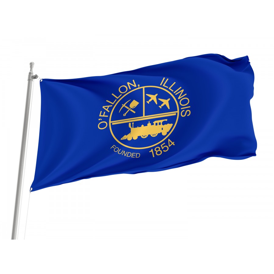 Flag of O'Fallon, Illinois, Patriotic Flags, Unique Design Print, Flags for Indoor & Outdoor Use