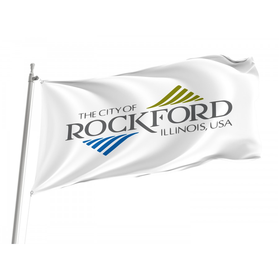 Flag of Rockford, Illinois, Patriotic Flags, Unique Design Print, Flags for Indoor & Outdoor Use