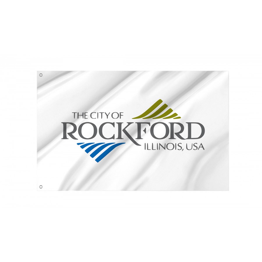 Flag of Rockford, Illinois, Patriotic Flags, Unique Design Print, Flags for Indoor & Outdoor Use