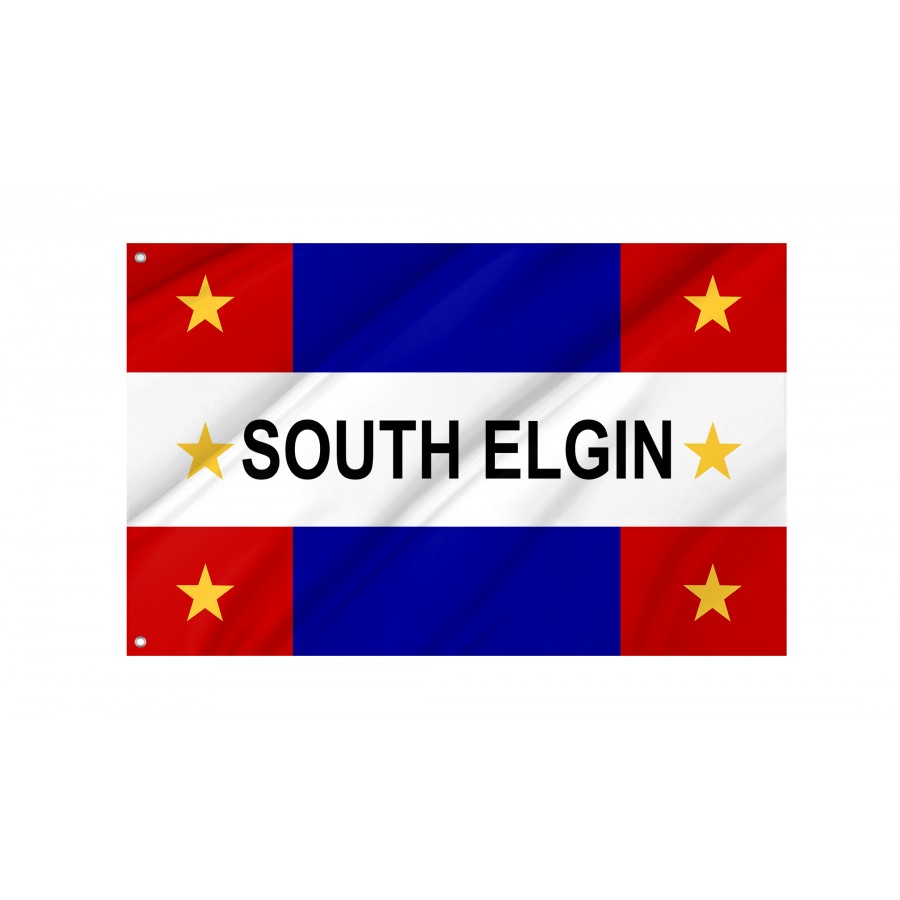 Flag of South Elgin, Illinois, Patriotic Flags, Unique Design Print, Flags for Indoor & Outdoor Use