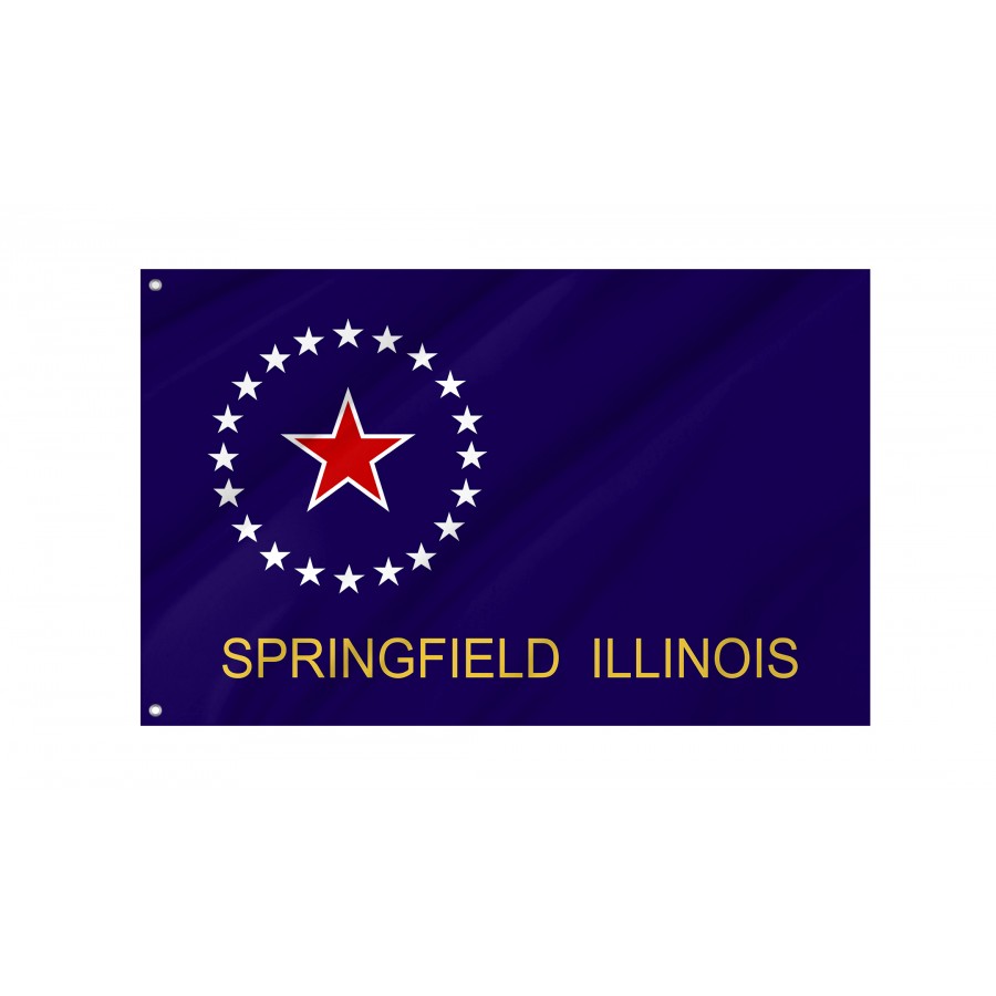 Flag of Springfield, Illinois, Patriotic Flags, Unique Design Print, Flags for Indoor & Outdoor Use