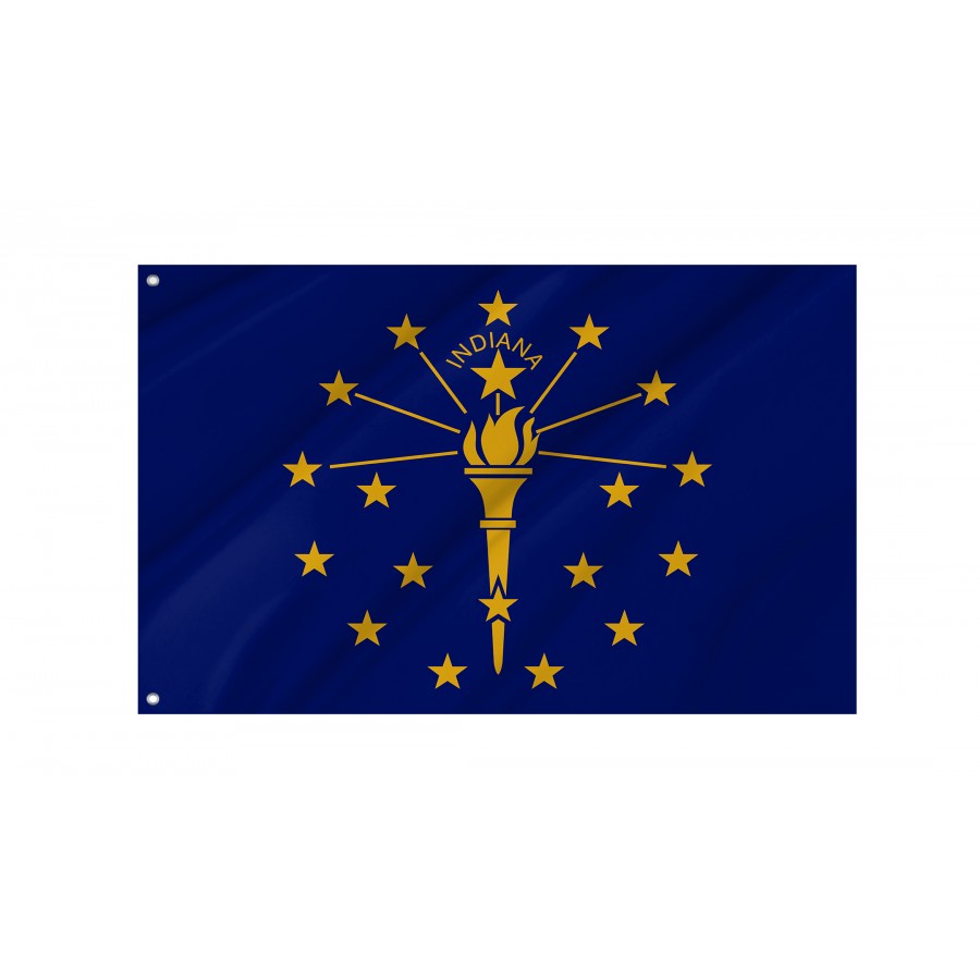 Flag of Indiana State, Patriotic Flags, Unique Design Print, Flags for Indoor & Outdoor Use